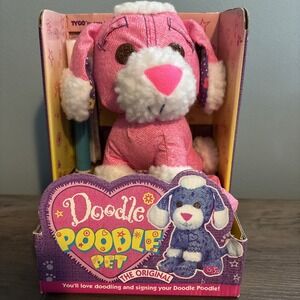 1996 Tyco -‎ 6" Doodle Pets -Pink Poodle- Stuffed Animals - NIB- Original- NOS